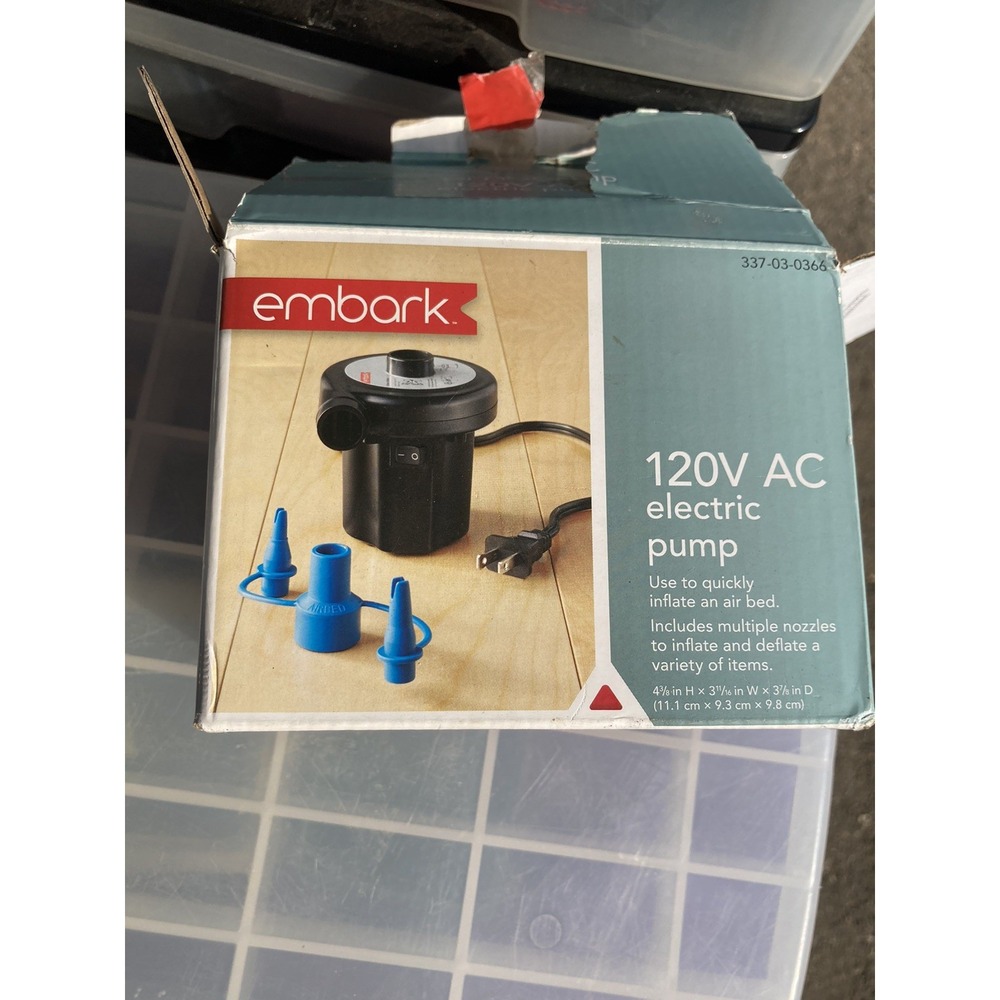 EMBARK 120V AC Electric Airbed Pump | USED No Nozzle | Just The Air Pump